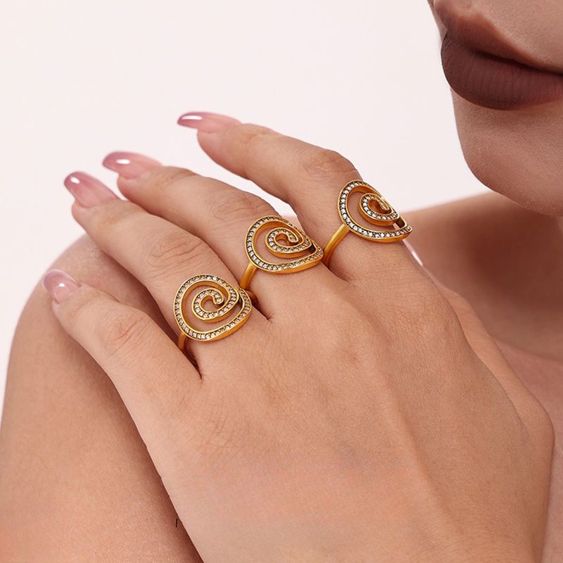 Whirlpool Handmade Zircon Ring Side Opening Design Ring_voghion.com