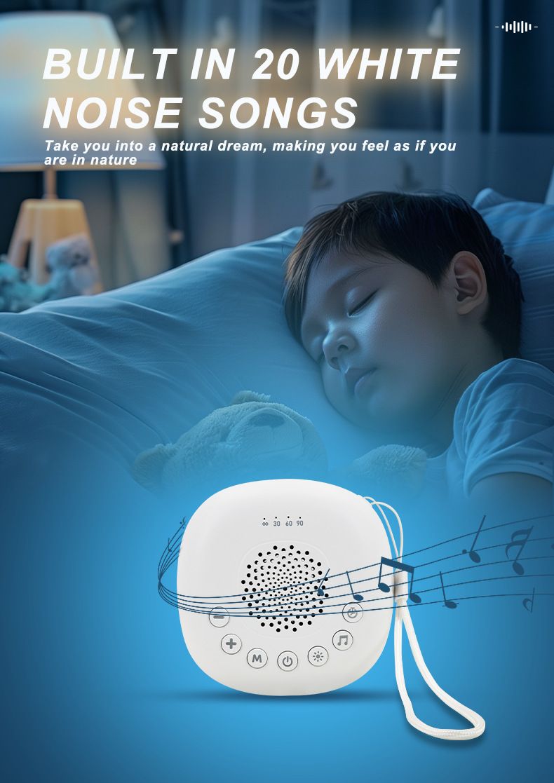 White Noise Machine Baby Soothing Portable White Noise Machine Breathing Night Light_voghion.com