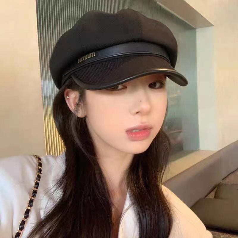 Γλώσσα πάπιας υψηλής ποιότητας φθινοπώρου/χειμώνα για γυναίκες Κορεατική έκδοση Ευέλικτη έκθεση μπερέ βρετανικού ζωγράφου Μικρά σύννεφα_voghion.com