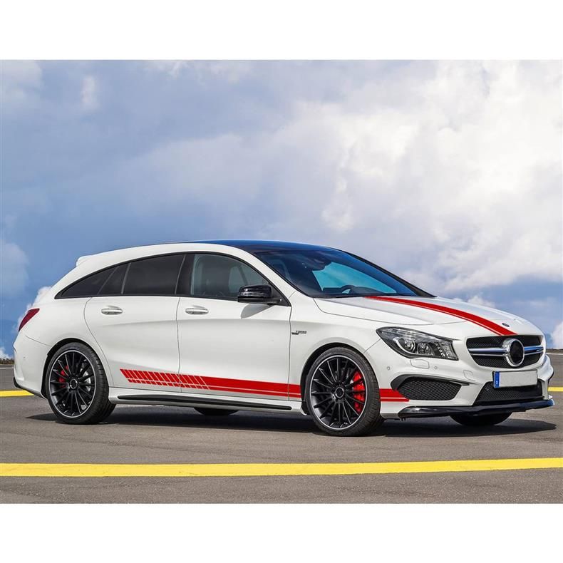 Body Waistline Side Skirt Stripes Hood Rearview Mirror Full Car Decal Stickers_voghion.com