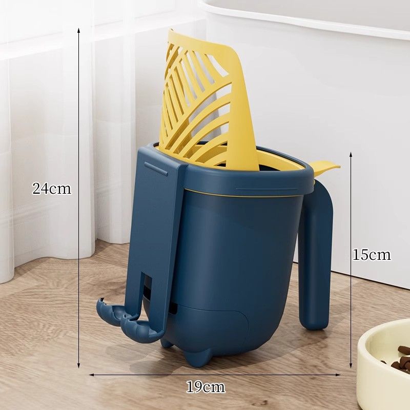 Integrated Litter 2-in-1 Multi-Functional With Bucket Pet Cleaning Supplies Cat Waste Poop Scoop_voghion.com