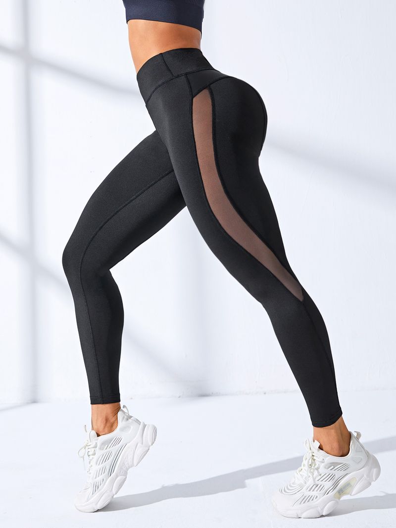 Mulheres Ginásio Yoga Levantamento de Bumbum Cintura Alta Secagem Rápida Calças Esportivas Com Cós Elástico Calças de Exercício Treino Leggings_voghion.com