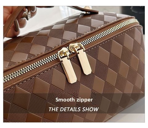 Neu Große Kapazität Make-Up Reise Tragbare Handheld Organizer Cosmetic Toiletry Tasche Geprägte_voghion.com