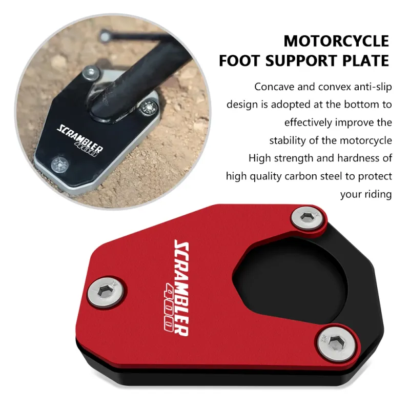 Motorcycle Accessories Kickstand Foot Side Stand Extension Pad For Scrambler400 X Speed400 scrambler 400x speed 400 2024_voghion.com