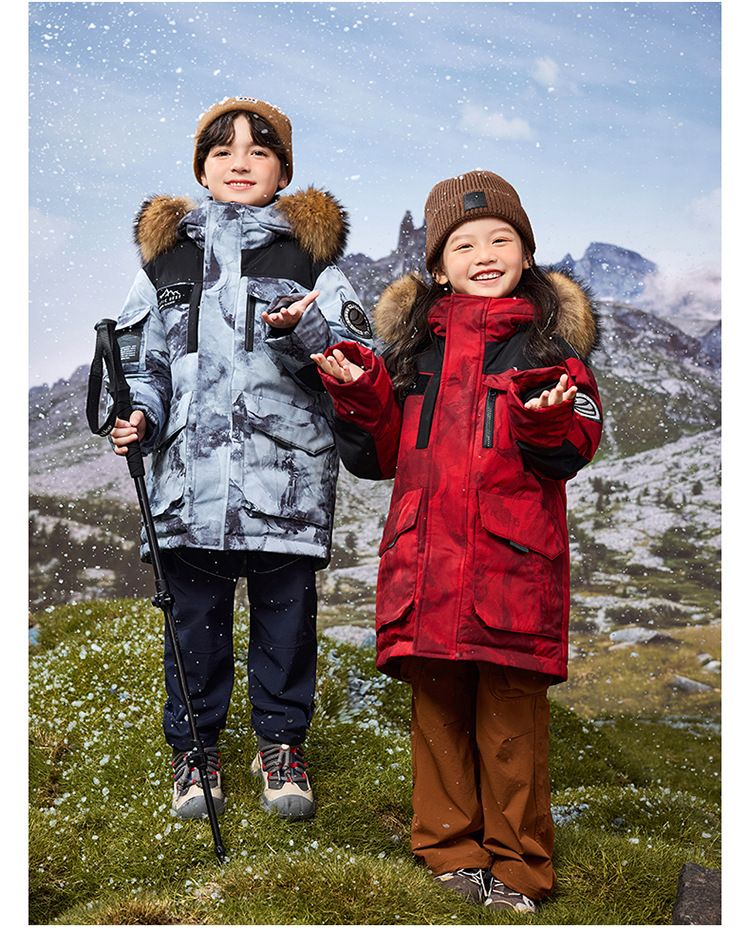 Mother & Kids Winter Hooded Down Jacket With 90% White Duck Down, Warm Long Coat For Kids, Zipper Closure, Soft Polyester Shell, Multiple Colors_voghion.com