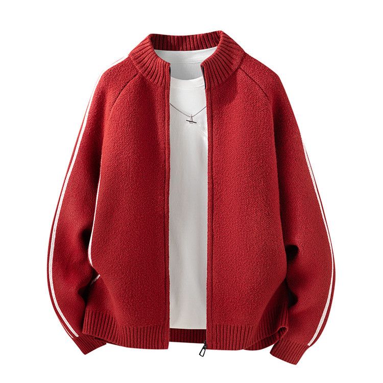 Men's Knit Cardigan With Stand Collar & Zipper - Lightweight Stretchable Pullover For Spring & Autumn | Slim Fit Casual & Business Wear_voghion.com