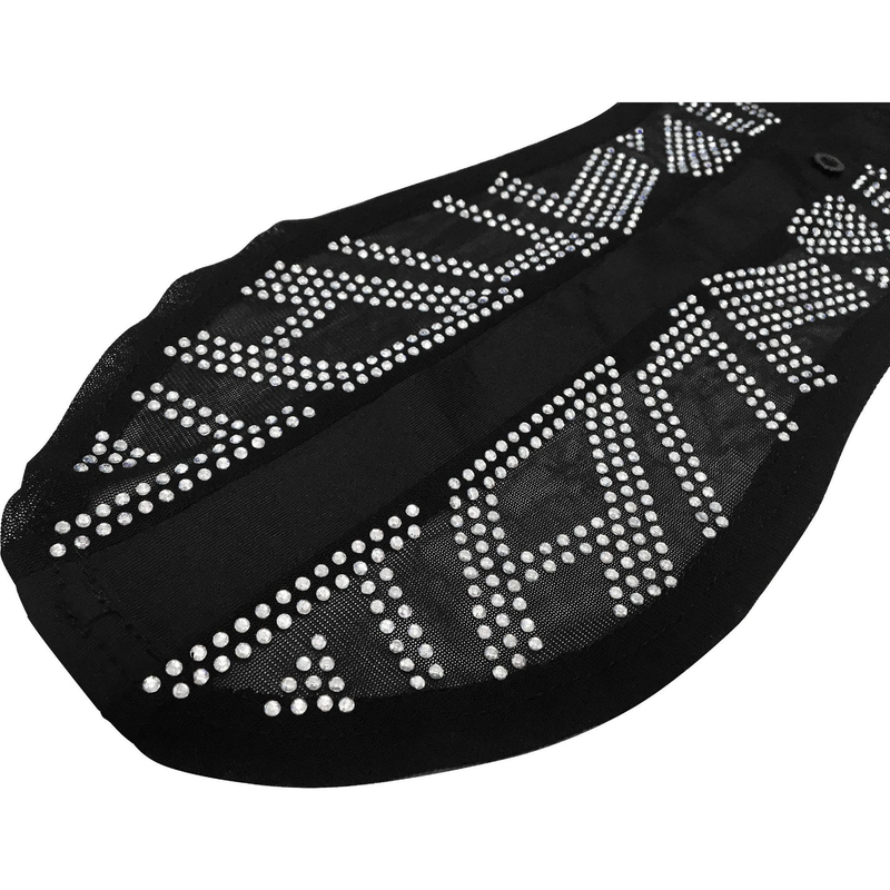 Damenbekleidung, modisches Damen-Zweiteiler-Set aus einfarbigem Mesh mit heißen Diamanten und langen Ärmeln_voghion.com