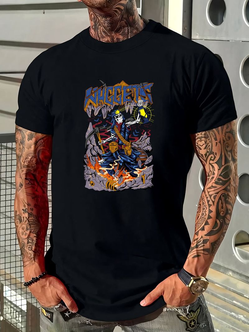 Maglietta oversize ispirata alla squadra di basket Denver City Nuggets, taglia S XL, traspirante, grafica, unisex, casual, elasticizzata._voghion.com