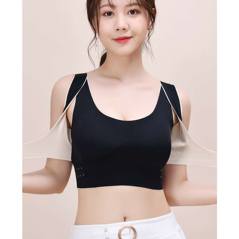 Front Button Without Steel Ring, Beautiful Back Correction, Abdominal Compression, Anti Sagging, Plus Size Sports Bra_voghion.com