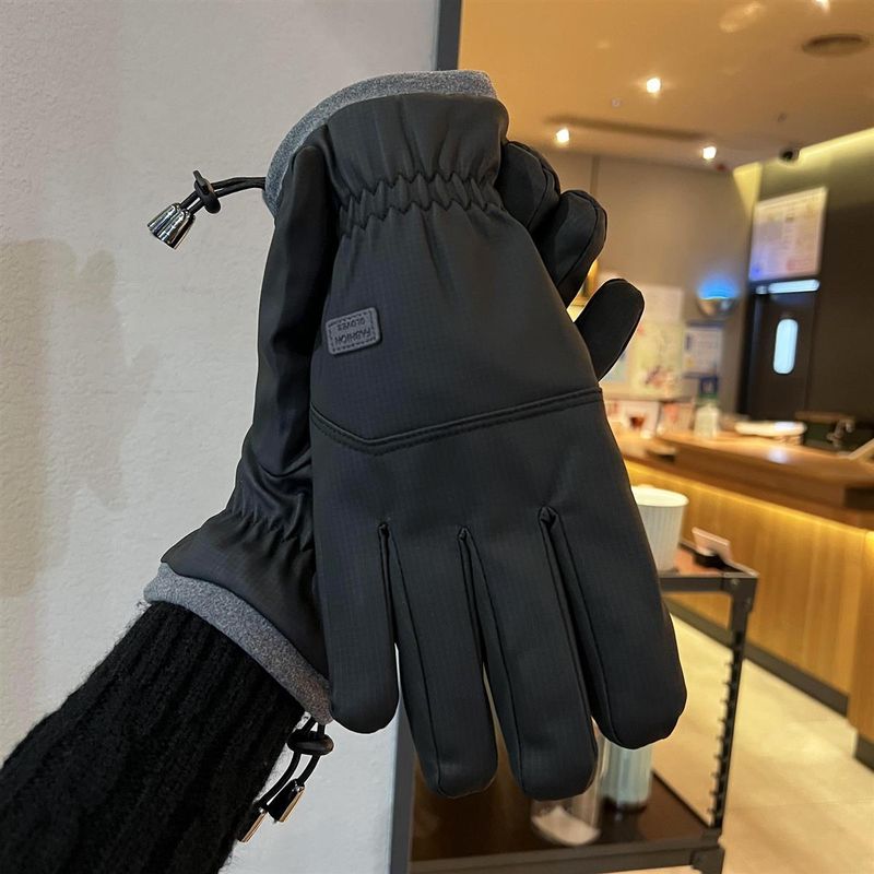Gants de cyclisme d'hiver en coton pour homme, coupe-vent, résistants au froid, imperméables et en velours épais._voghion.com