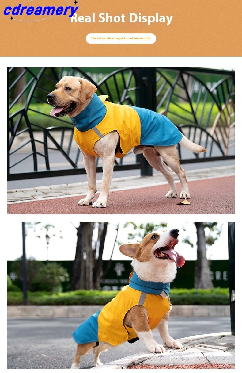 Dog Raincoat, Summer Waterproof And Stain-resistant Dog Suit, Four-legged High-neck Multi-functional Dog Windbreaker_voghion.com