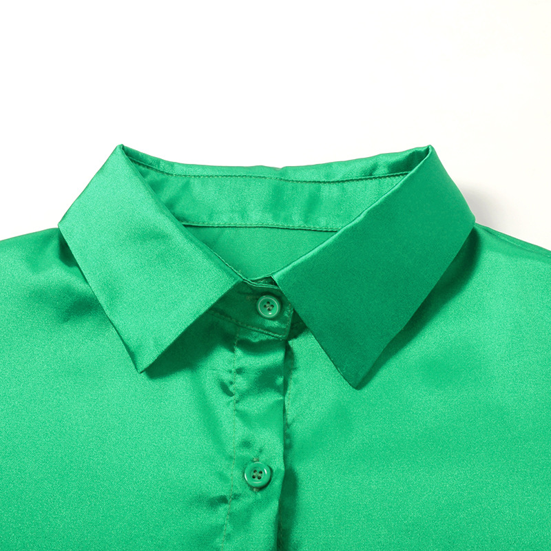 Abbigliamento da donna estate nuova moda casual versatile camicia in capelli di struzzo con cuciture in piume di seta ghiaccio per donna_voghion.com