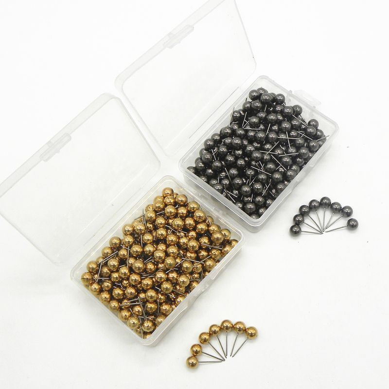 Factory direct office cork board fixed multi-color metal rose gold plastic pin ball ground pin_voghion.com