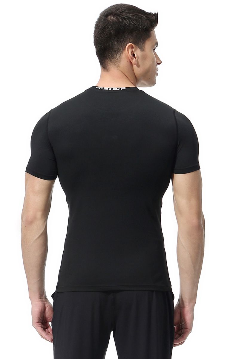 Sigutu Combinaison de fitness à manches courtes pour homme, séchage rapide, élastique, ajustée, pour basket-ball, course à pied, compression, été_voghion.com