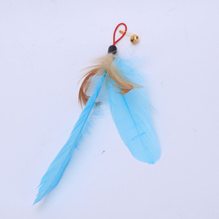 Jouet pour chat Teaser Wand avec têtes de rechange en plumes de poulet_voghion.com