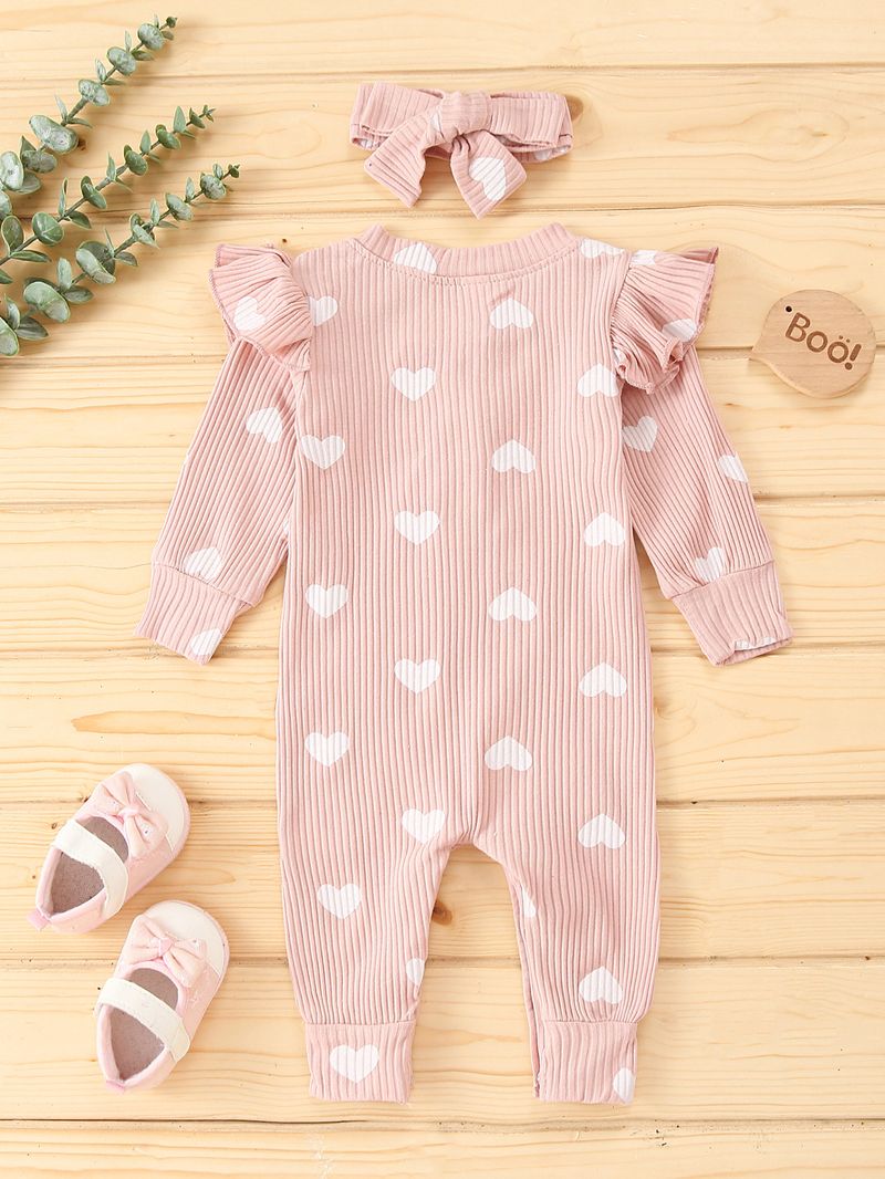 Ropa nueva de otoño e invierno para hombre y mujer, mono de manga larga con estampado en forma de corazón y pañuelo para la cabeza_voghion.com