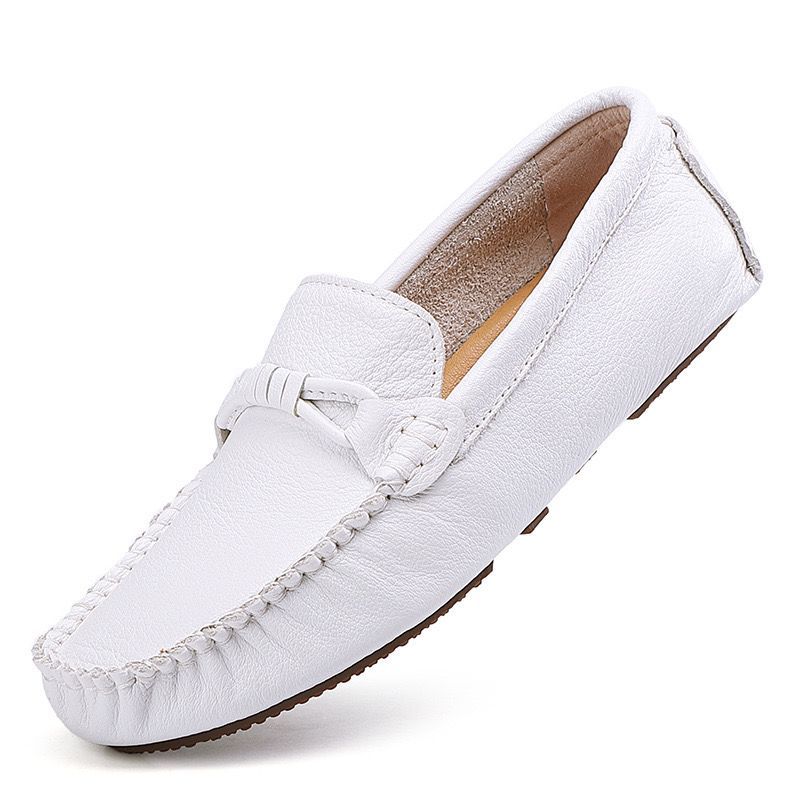 Four Seasons New Layer Lazy Small Feet Men's Casual Soft Top Leather Bean Driving Shoes_voghion.com