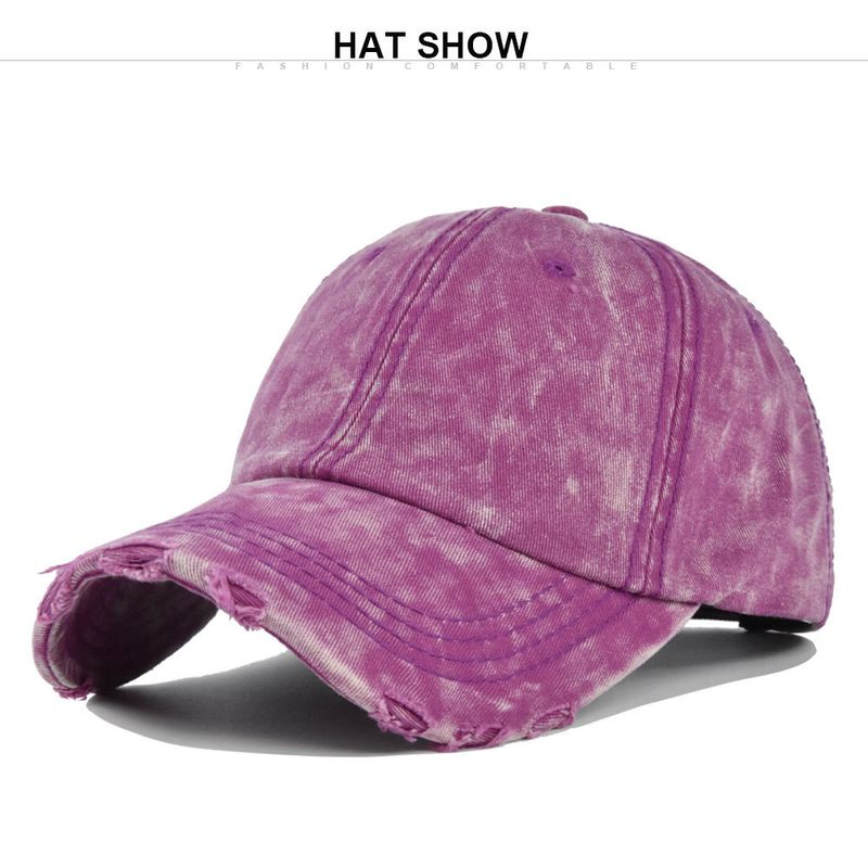 Unisex Scrubbing beyzbol şapkaları, retro şapkalar, basit şapkalar, kavisli saçakları ile güneşi örten açık hava spor şapkaları._voghion.com