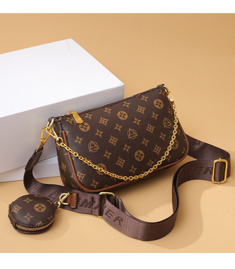 Borsa da donna 2024 nuova borsa a tracolla stampata popolare piccola quadrata versatile tracolla larga borsa da donna a spalla singola_voghion.com