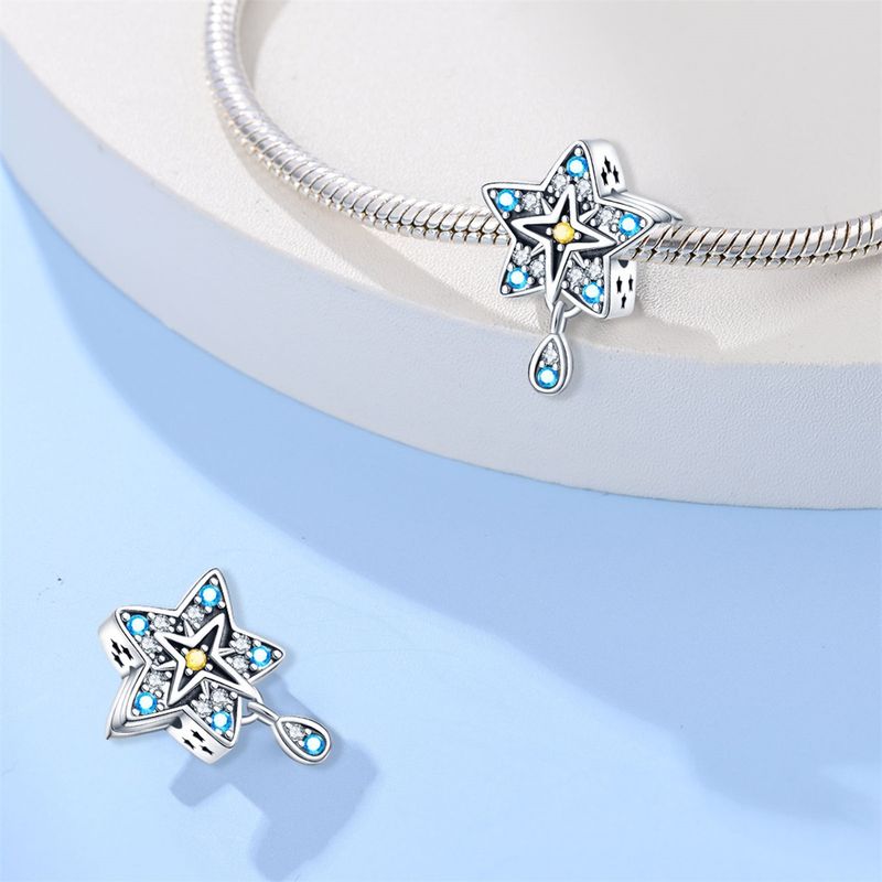 Gioielli da donna, ciondolo a forma di stella dei tarocchi, luna e clessidra, perline fai da te, accessori per gioielli, bracciale in argento placcato in rame_voghion.com