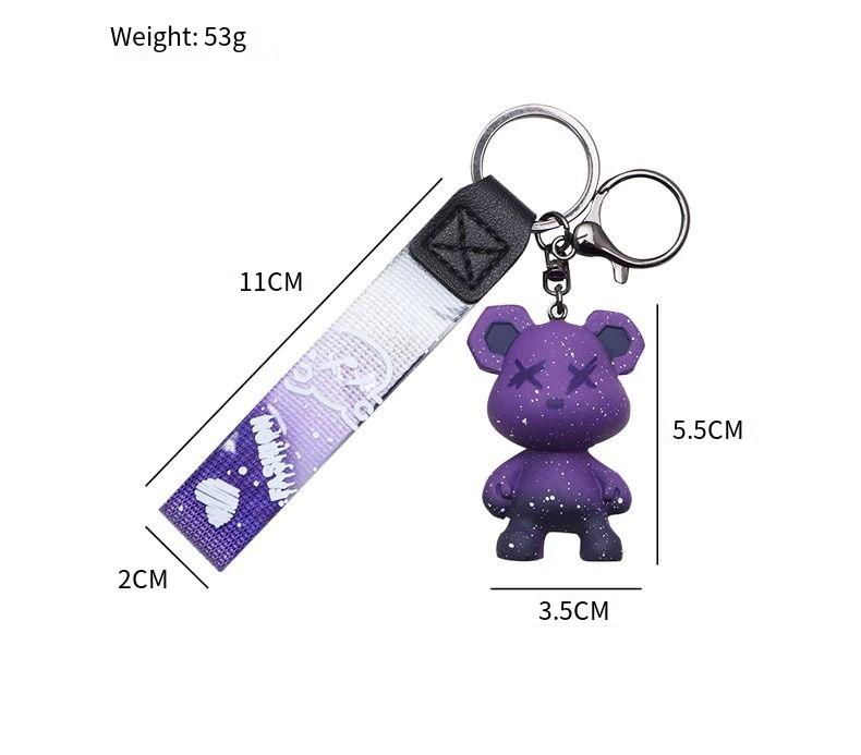 Portachiavi con orso di celebrità di Internet, portachiavi con ciondolo per auto, bambola, ciondolo per coppia, ciondolo per borsa scolastica squisito femminile._voghion.com