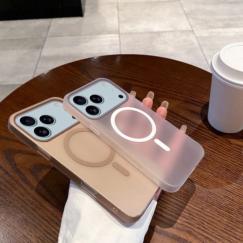 Caricabatterie wireless magnetico Premium Ice Mist per iPhone Pro Max con foro grande, anti-ingiallimento, Apple 17, ultrasottile, copertura completa_voghion.com