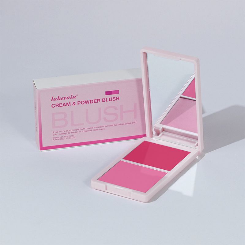 Blush Lakerain Palette Due in Uno Blush Naturale Facile da Colorare Blush Opaco in Polvere_voghion.com