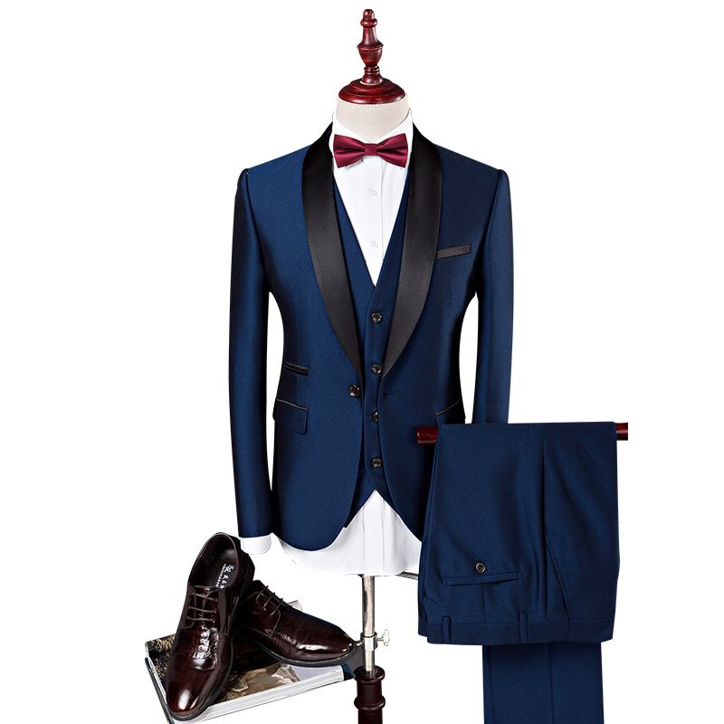 CT New Men's Business Casual Set Wedding Ceremony Host, Plus Size Three-Piece Suit For Men_voghion.com