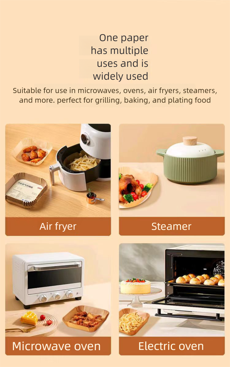 Air Fryer Special Oil-Absorbing Disposable Paper Round Tray For Oven Baking_voghion.com