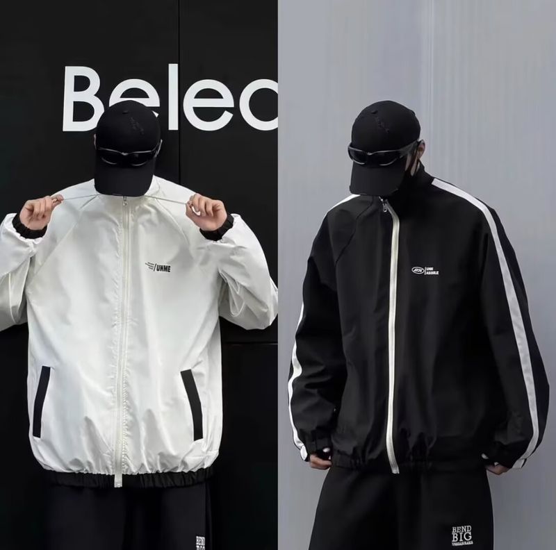 Herrenbekleidung Unisex Wendbare wasserdichte Windjacke für Paare – Leicht, atmungsaktiv und stylisch (Rot/Schwarz)_voghion.com