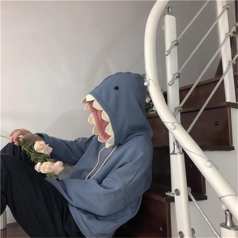Y2K Lustige Shark Patchork Hoodies Mann Herbst Kaaii Seatshirt 2021 Casual Langarm Pullover Schule Paar Kleidung_voghion.com