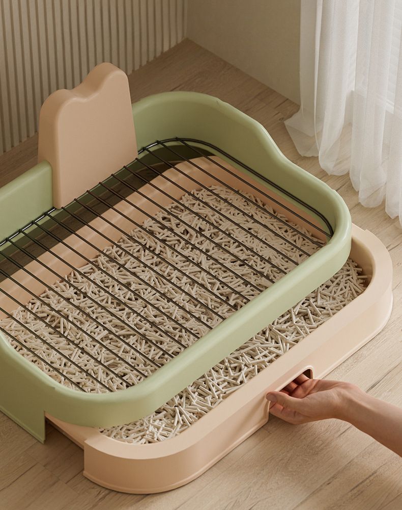 Toilettes pour chien extra-larges, haute clôture, grillage en fer, plaque plate, anti-piétinement, anti-éclaboussures d'urine, facile à nettoyer, cuvette extra-large pour chien_voghion.com