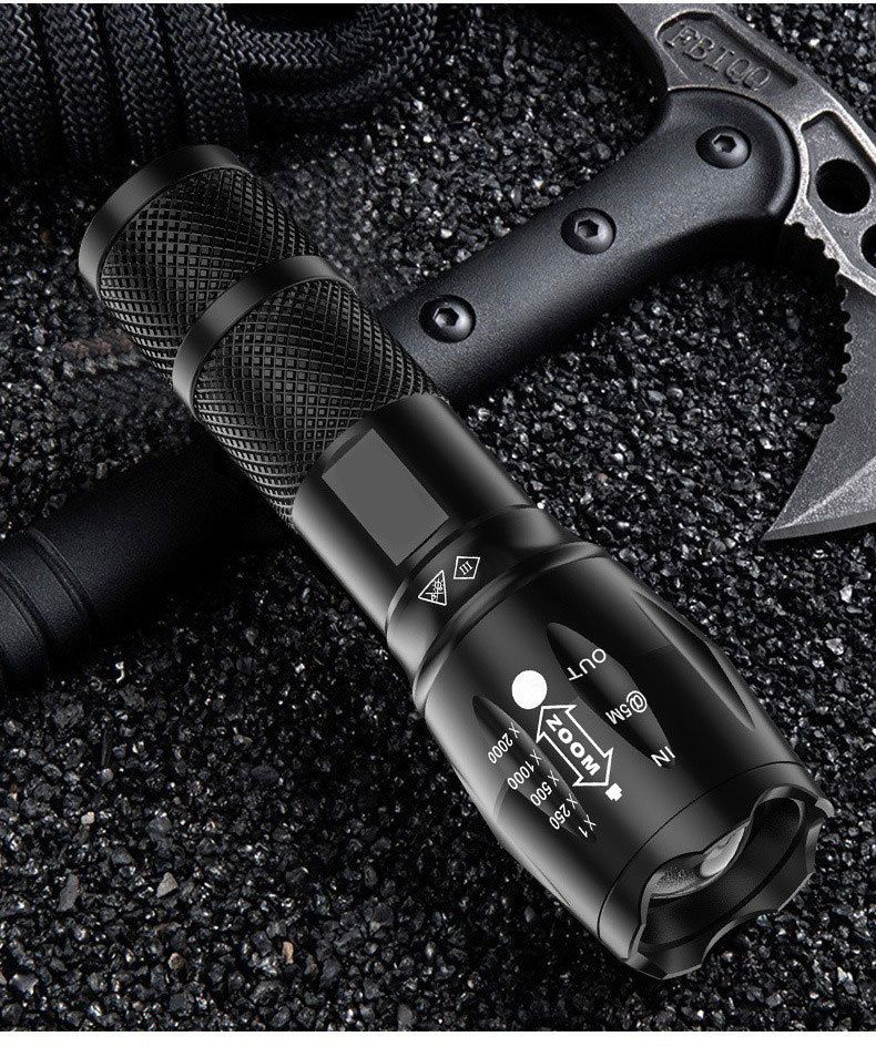 4-in-1 Zoombare LED-Taschenlampe - 1500 Lumen Taktisches Licht aus Aluminiumlegierung mit einstellbarem Fokus für den Einsatz im Freien, beim Fotografieren und im Notfall_voghion.com