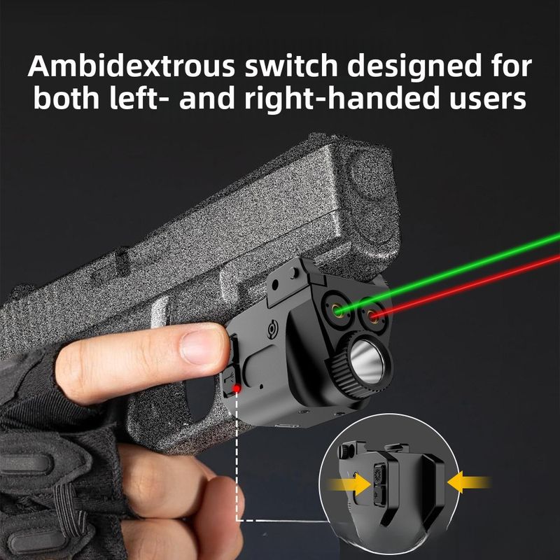 1077 Metall-Zweifarb-Laservisierblitz Hochpräzise untere Montage Glock G17 Infrarot-Taschenlampe_voghion.com