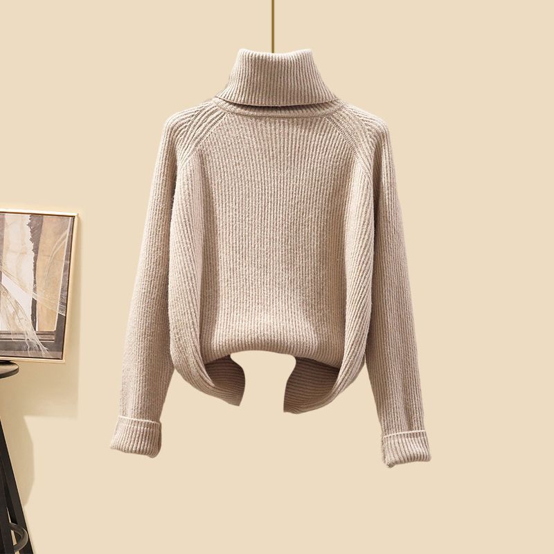 Women's Clothing Lazy Style Cardigan Jacket With Slim Sweater Wide Leg Pants Three Piece Suit_voghion.com