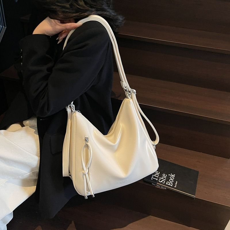 Strukturierter, weicher PU-Leder-Schulterrucksack für Damen, vielseitige Umhängetasche, lässiger Rucksack_voghion.com