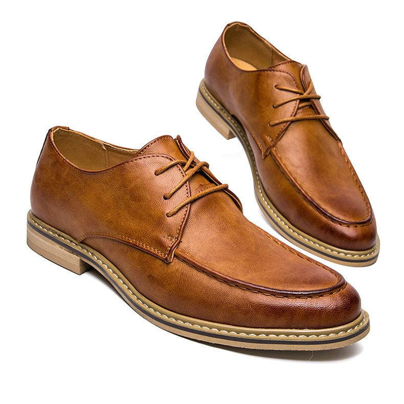 Hair Stylist Height Increasing Barber Men Pointed Toe Leather Shoes Mesh LeatMens Shoes_voghion.com