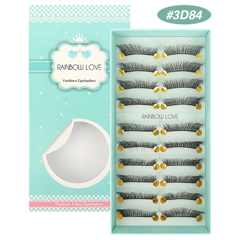 3D 10 Pairs Faux Mink Lashes Fluffy Soft Wispy Volume Natural Long False Eyelashes Eyelash Extension Reusa_voghion.com