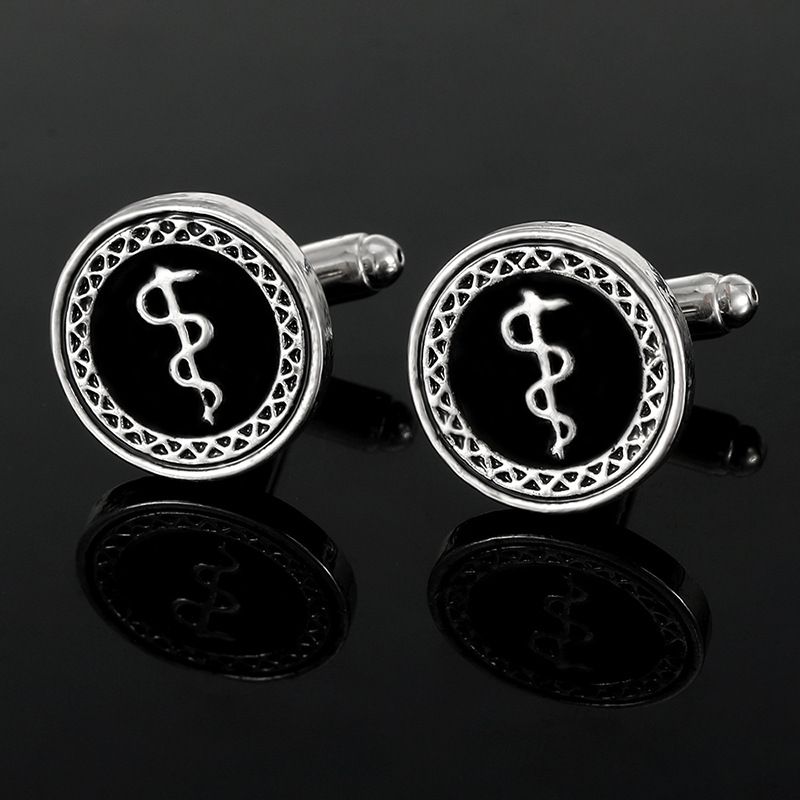 Neue zweifarbige runde Manschettenknöpfe für Männer Französische Business-Hemdmanschettenknöpfe_voghion.com