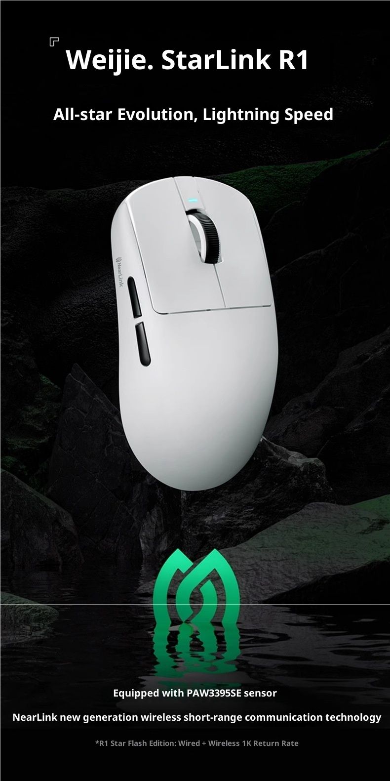 Digitex VXE Dragonfly R1 Kabellose Bluetooth-Maus für Gaming und E-Sport – Lange Akkulaufzeit – Ultraleicht – Ergonomisches Design_voghion.com