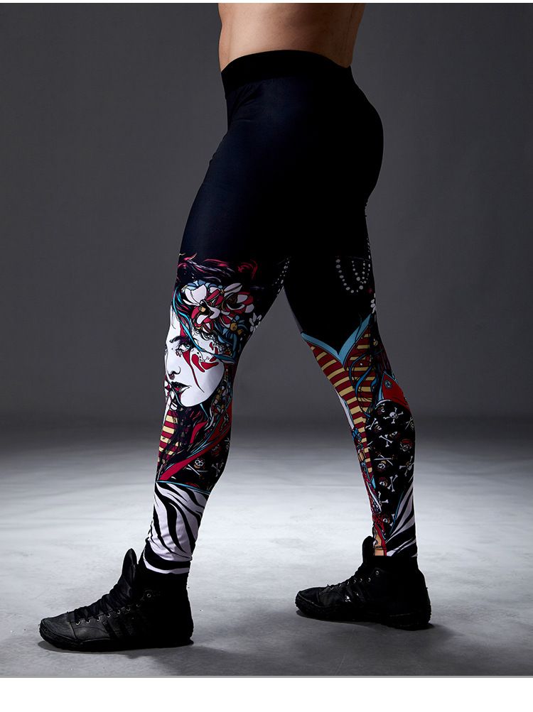 Men's Fitness Long Quick-Dry Training Running Sports Compression Basketball Bodybuilding Yoga Pants Base Layer_voghion.com