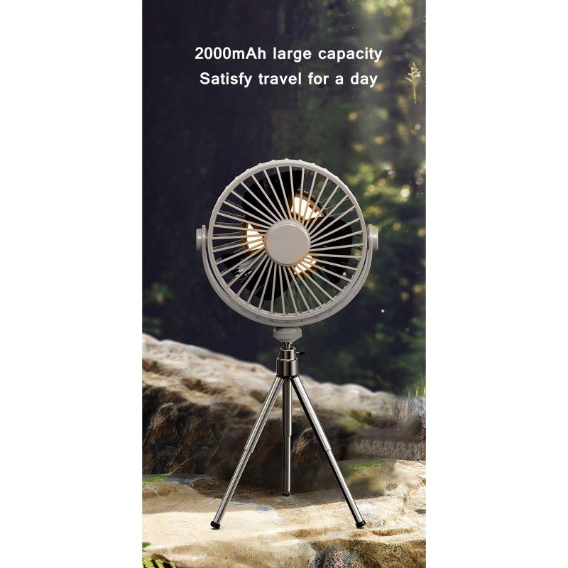 Mini ventilatore portatile con rotazione a 360 gradi, telecomando wireless a 3 velocità, raffrescatore d'aria con treppiede, nero_voghion.com