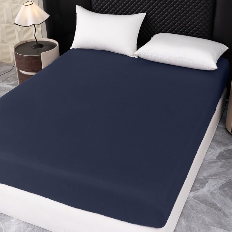 Solid Color Fitted Mattress Protector - Waterproof & Dustproof (Elastic Deep Pocket Hypoallergenic Breathable Fabric Universal Size)_voghion.com