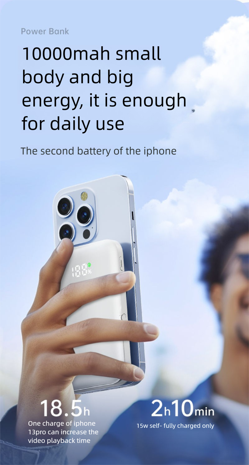 Wireless Iphone Exclusive Magnetic Charging Bank Universal New Portable Mini Mobile Power Supply 10000mAh Battery_voghion.com