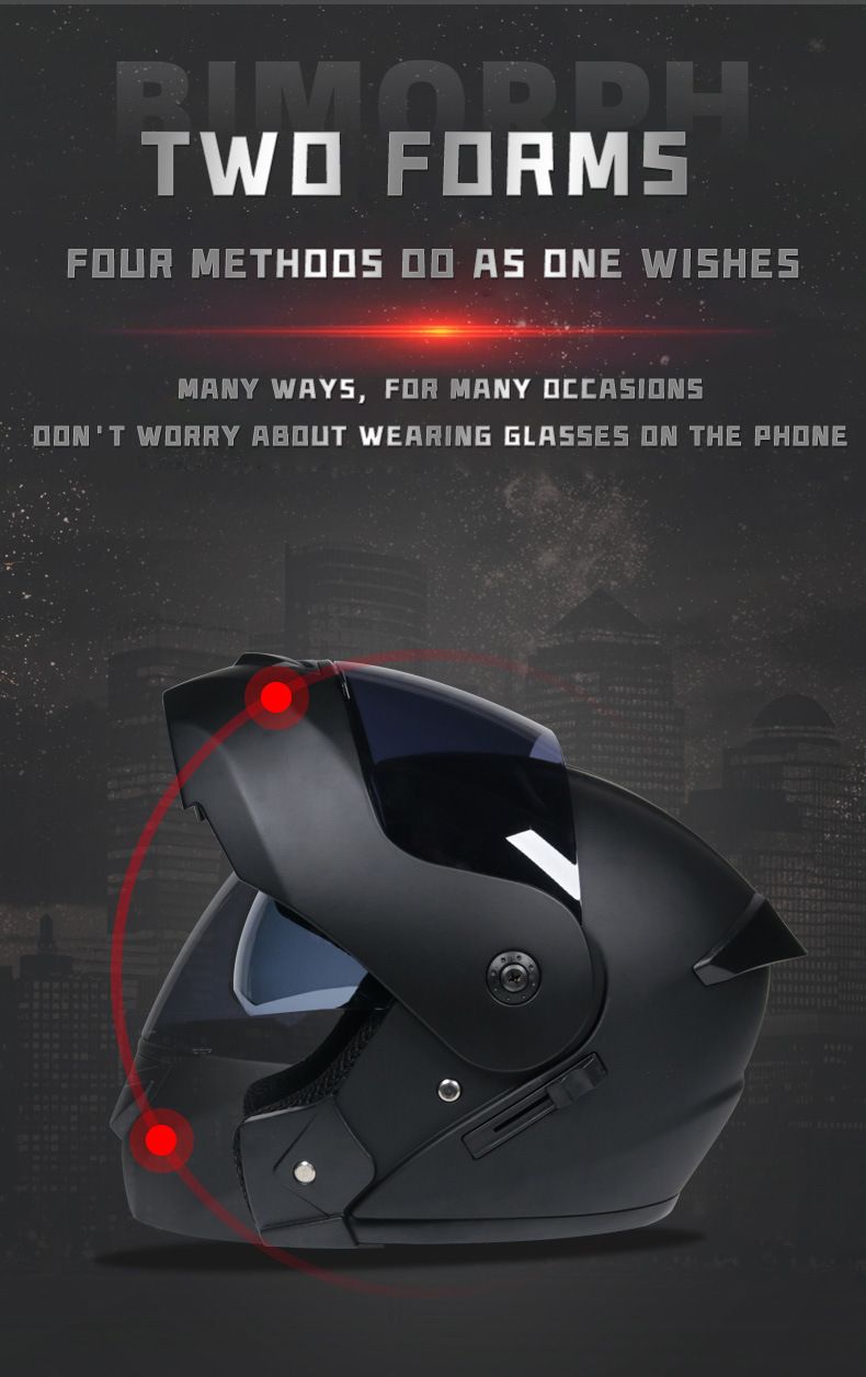 Motorcycle Accessories & Parts Bluetooth Helmet Men's and Women's Flip Up Helmet Personality Cool Double Lens Summer Internet Celebrity Hat_voghion.com