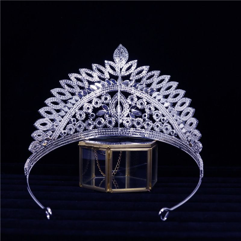Fashionable Bare Diamond Zircon Exquisite Hair Accessories Luxury Crown Shining Headwear Bridal Wedding Jewelry Female_voghion.com
