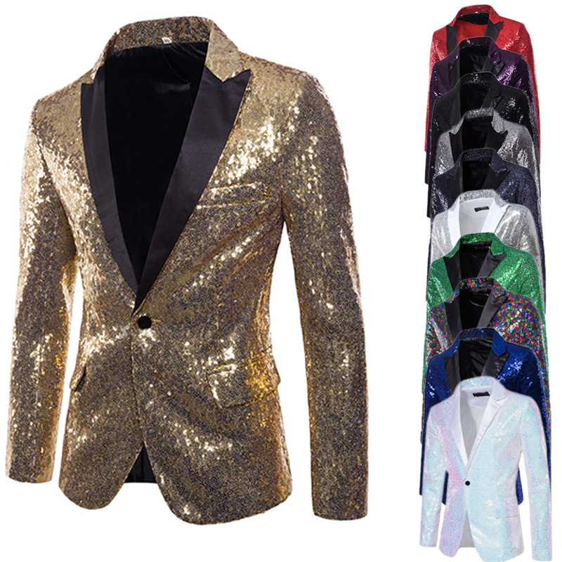 CT Suit Performance Costume Sequin European Size Blazer Nightclub Wear Host Emcee Photo Studio Men's Jacket_voghion.com