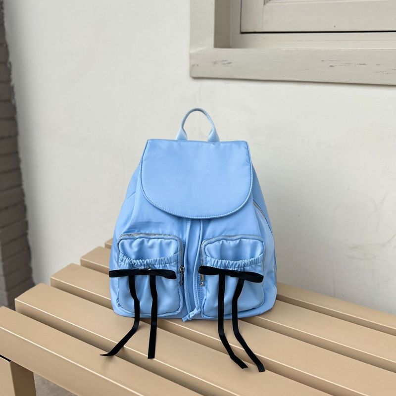 niche Women's Tassel College Style Backpack, Letters Bow Design,_voghion.com