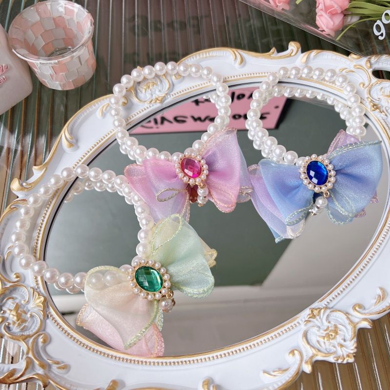 Collier pour animaux de compagnie avec nœud papillon, adorable chiot, ours en peluche, chat Ragdoll, collier de perles, vente en gros_voghion.com