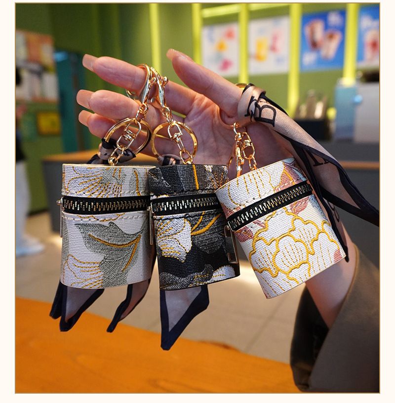 New Mini Embroidered Zero Wallet Keychain Portable Storage Bag Wireless Earphone Protection Case_voghion.com